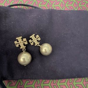 Tory Burch pearl and crystal earrings! Authentic.